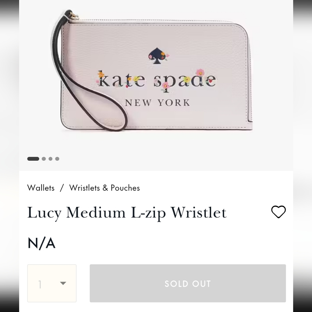 kate spade Zip Wristlet light rose garden logo NWT Rare - Picture 2 of 12